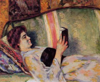 阿曼 吉約曼 Portrait of Marguerite Guillaumin Reading